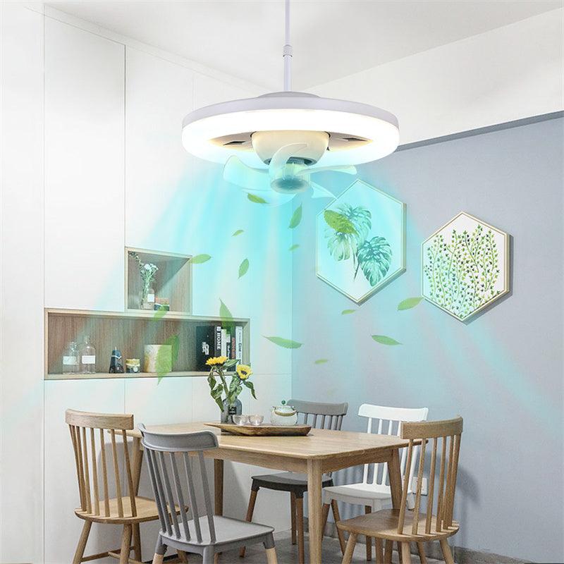 Ceiling Fan with Circular LED Light and Remote Control, Dual Voltage