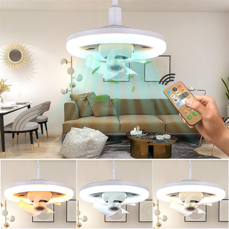Ceiling Fan with Circular LED Light and Remote Control, Dual Voltage